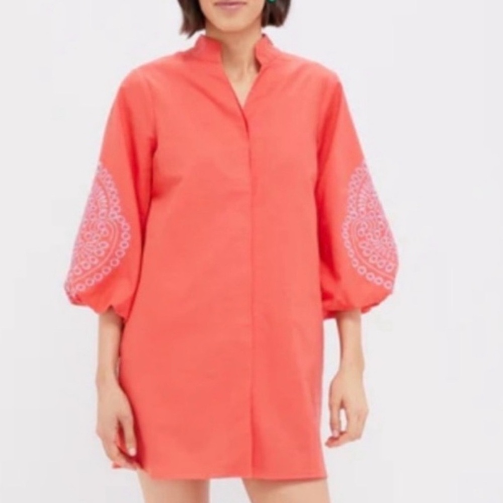 ⭐️NWT Hyacinth House Coral Embroidered Sleeve  Dress⭐️